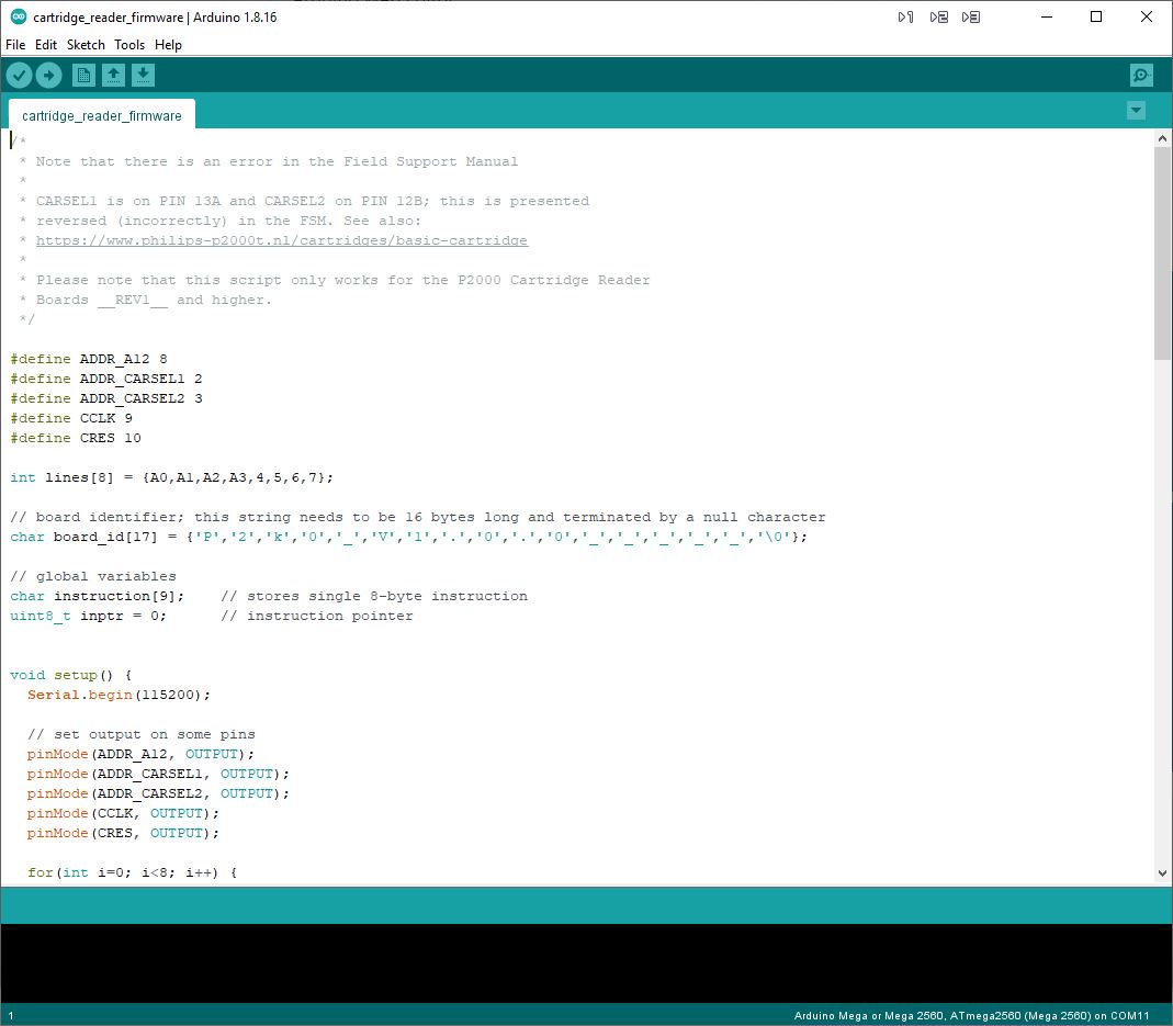 Screenshot of the Arduino IDE.