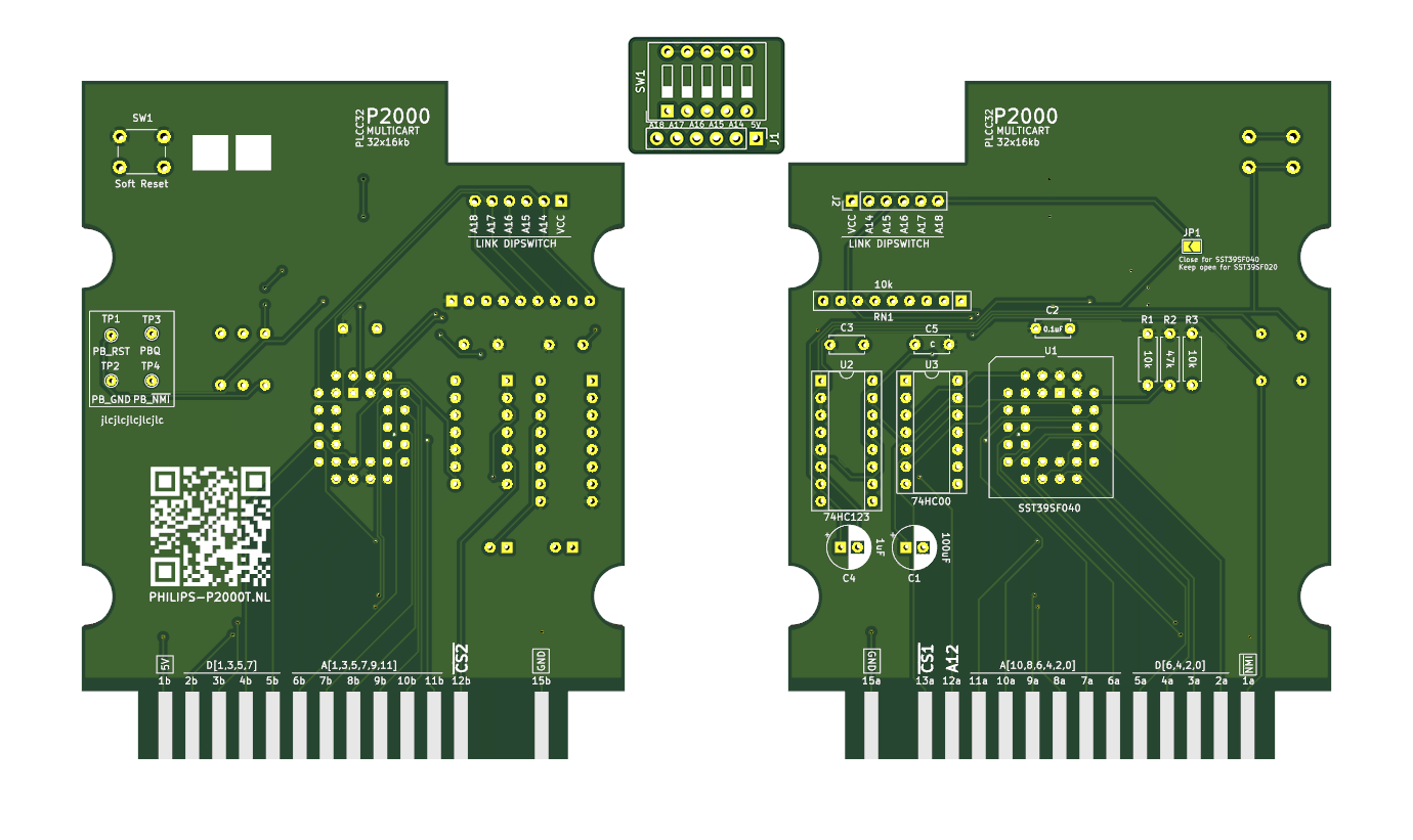 Printed Circuit Board (PCB) of the multirom cartridge.