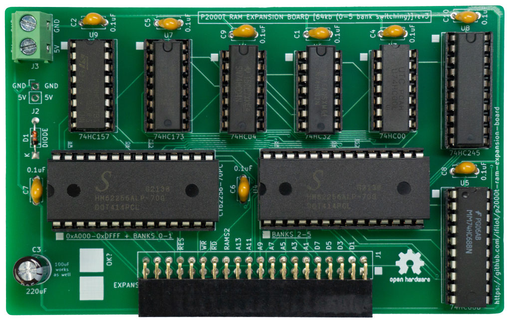 Photo of the board populated with the chips.