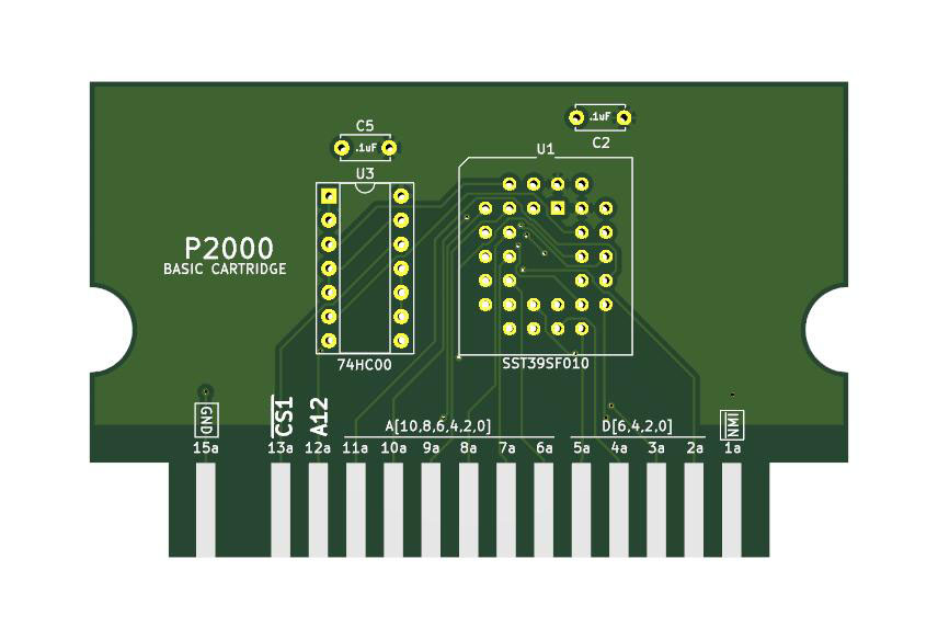 Back side of the Basic Cartridge PCB.
