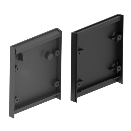Enclosure for basic cartridge. Left image is the backside and front
image is the front side.