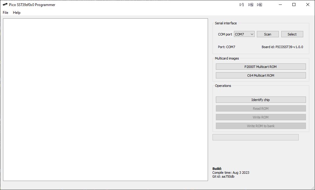 PICO Flasher screen upon opening the program.