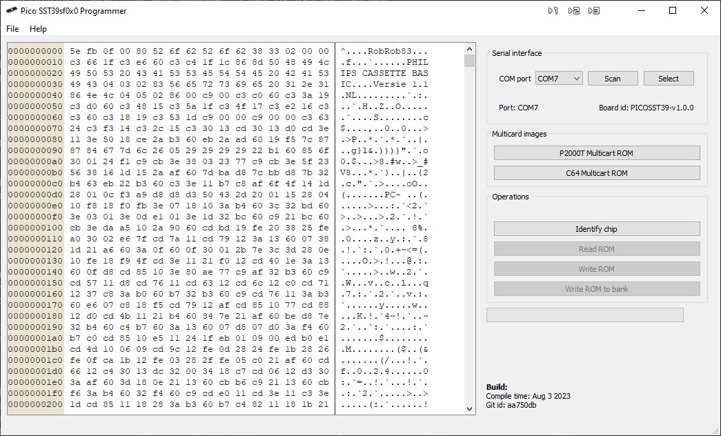 PICO Flasher screen upon opening the program.