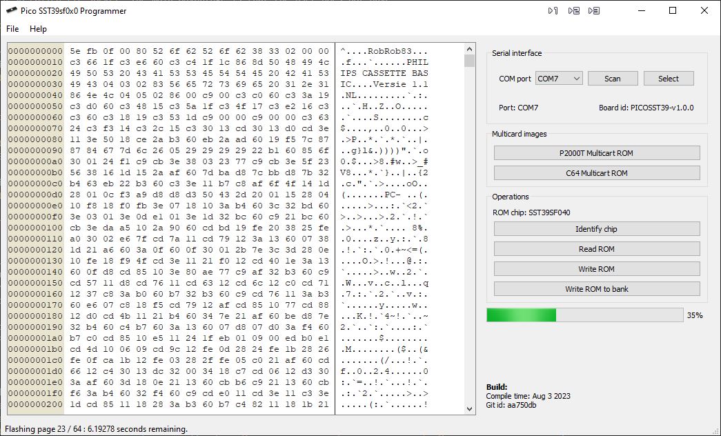 PICO Flasher screen upon opening the program.